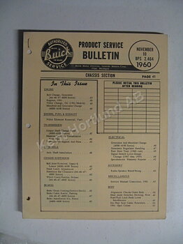 1961 Buick Product service Bulletins