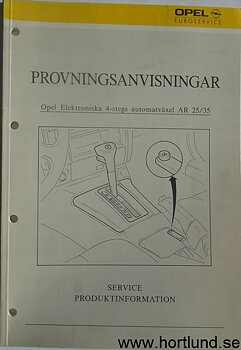 1989 Opel Automat AR 25/35 Provningsanvisningar