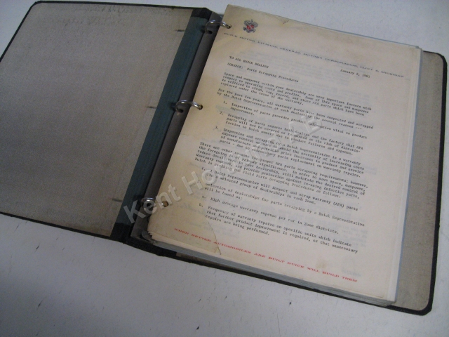 1961 Buick Important information for your service manager