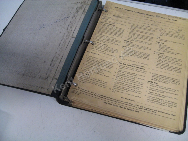 1961-62 Buick new car pre-delivery inspection scheduele