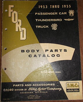 1953 - 1955 Ford Car & Truck Body Parts Catalog