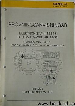 1989-1990 Opel Automat AR 25/35 Provningsanvisningar