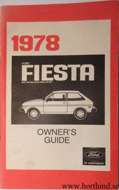 1978 Ford Fiesta Owners Manual