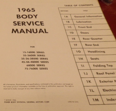 1965 Buick Body Service Manual - 2