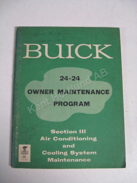 1965 Buick Owner Maintenance Program alla modeller
