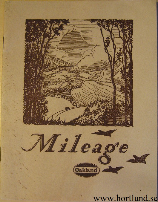 1920 Oakland broschyr "Milage"