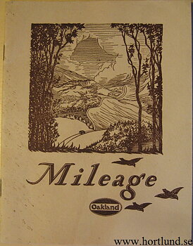 1920 Oakland broschyr "Milage"