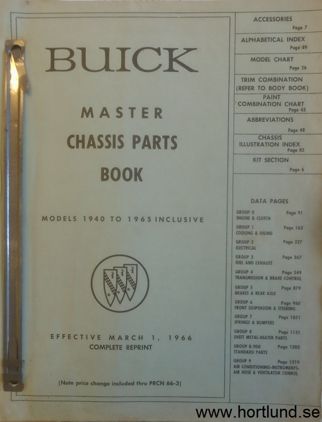 1940-65 Buick Master chassis parts book - 2