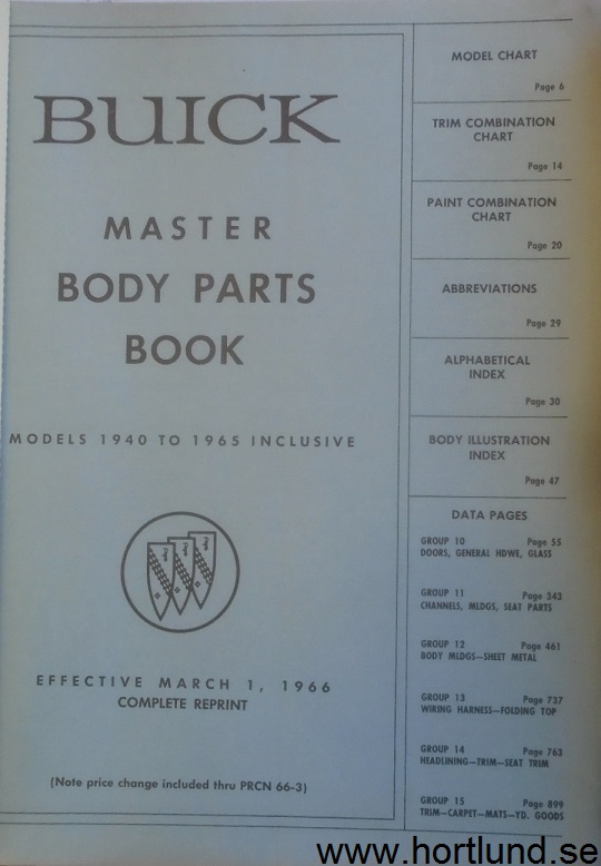 1940-65 Buick Master body parts book - 3
