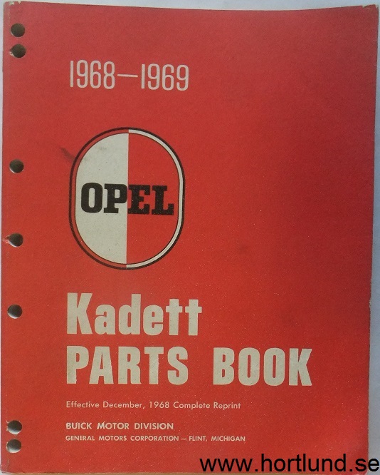 1968-1969 Opel Kadett Parts Book, Dec, -68