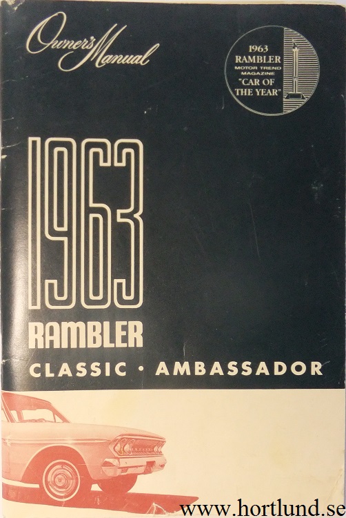1963 Rambler Classic och Ambassador Owner's Manual