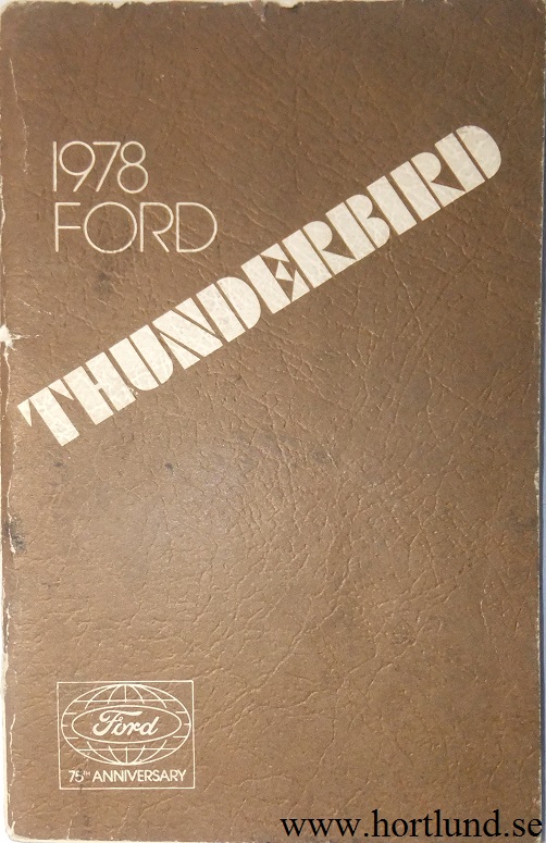 1978 Ford Thunderbird Owners Manual