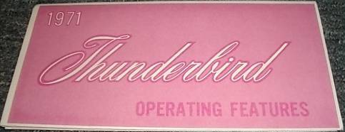 1971 Ford Thunderbird Owner's Manual