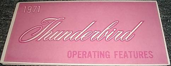 1971 Ford Thunderbird Owner's Manual