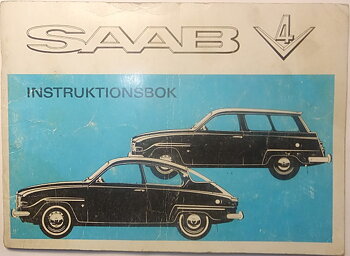 1970 SAAB V4 personvagn och herrgårdsvagn Instruktionsbok