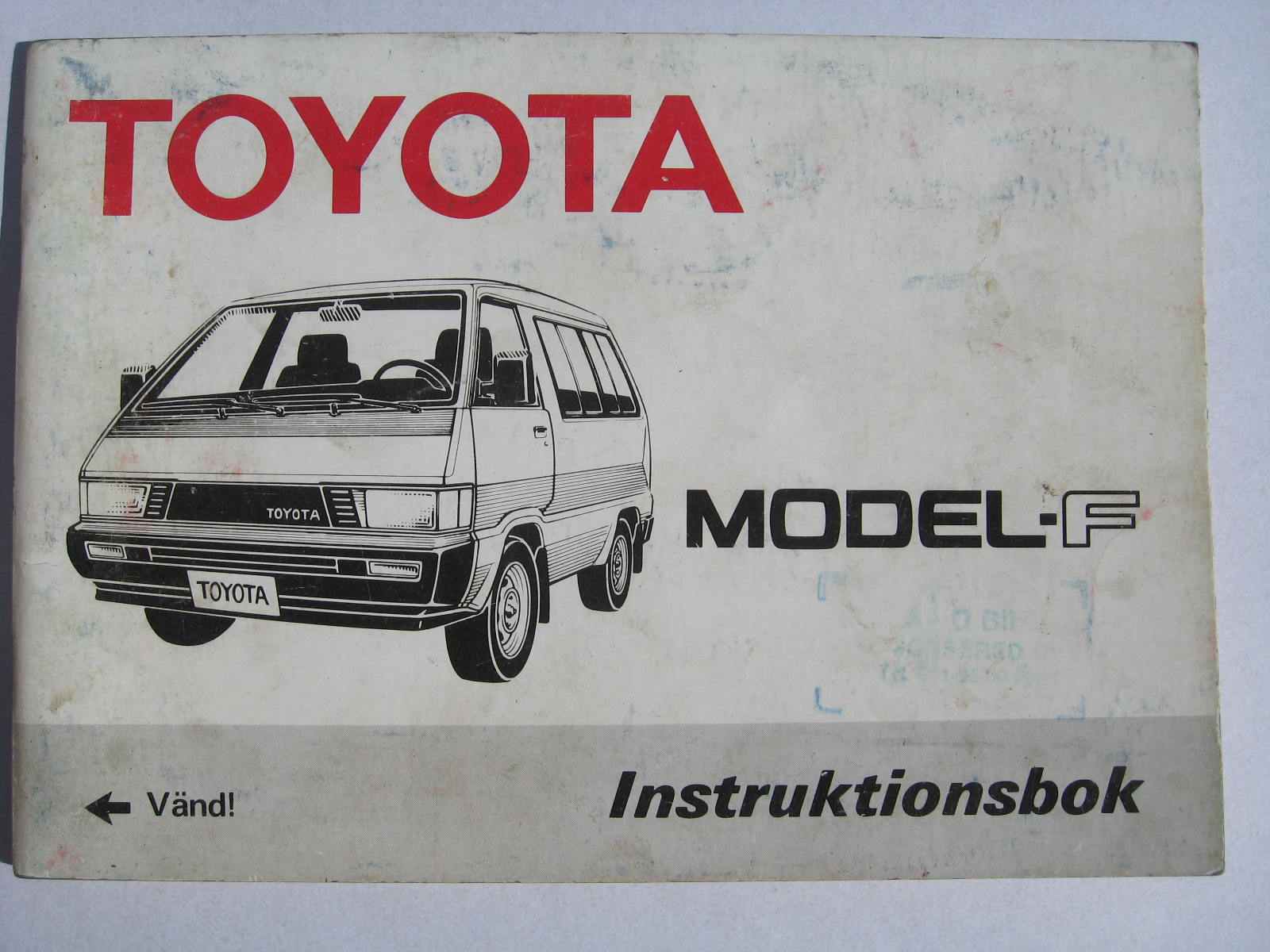 1984 Toyota Model-F Instruktionsbok