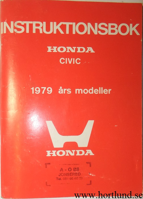 1979 Honda Civic Instruktionsbok