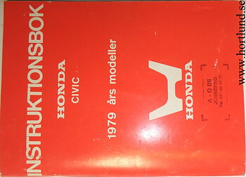 1979 Honda Civic Instruktionsbok