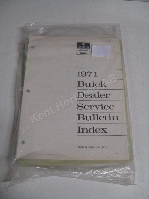 1971 Buick dealer service bulletin index