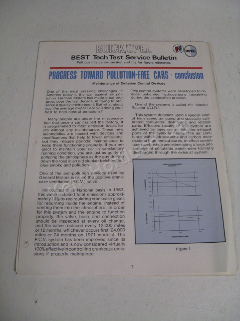 1971 Buick / Opel best tech test service bulletin
