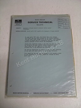 1971 Buick Early built models service technical bulletin