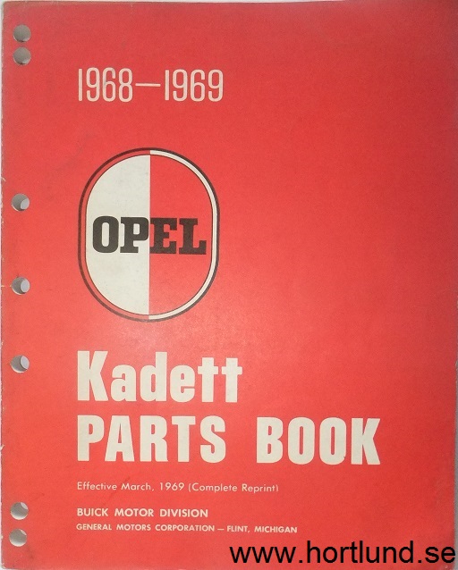1968-1969 Opel Kadett Parts Book, Mars 1969
