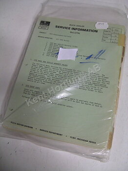 1972 Buick Dealer service information bulletin