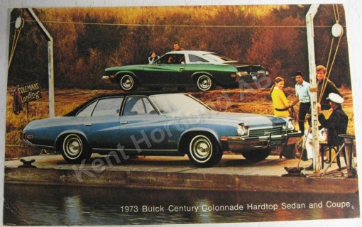 1973 Buick Century Colonnade Hardtop Sedan and Coupe Vykort