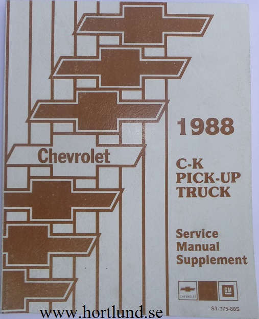 1988 Chevrolet Truck C-K Pickup Service manual Supplement