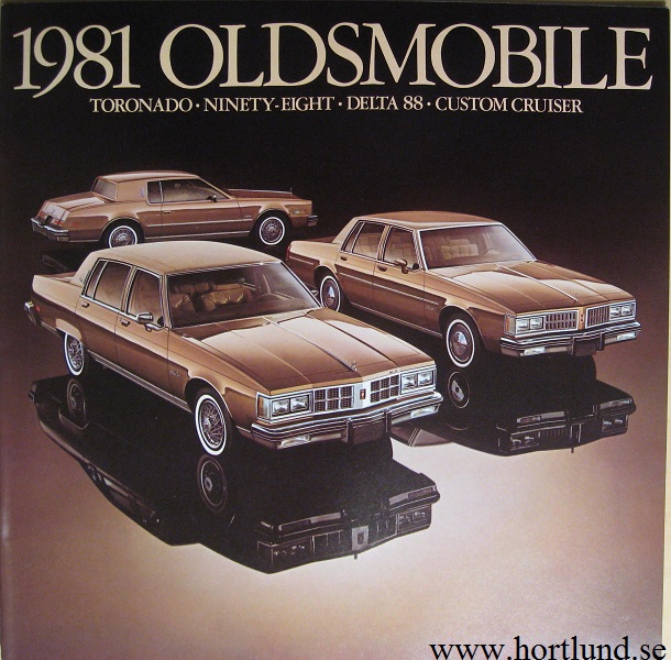 1981 Oldsmobile Toronado 98 Delta 88 Custom Cruiser stor Lyxbroschyr