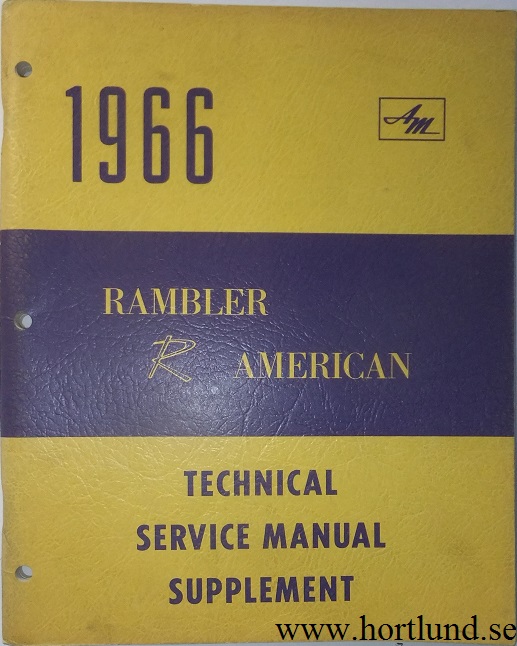 1966 Rambler American Technical Service Manual supplement