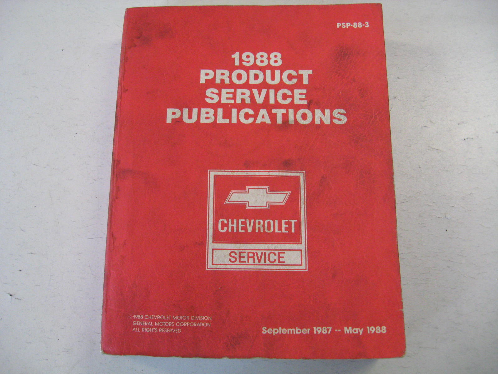 1988 Chevrolet Product Service Publications