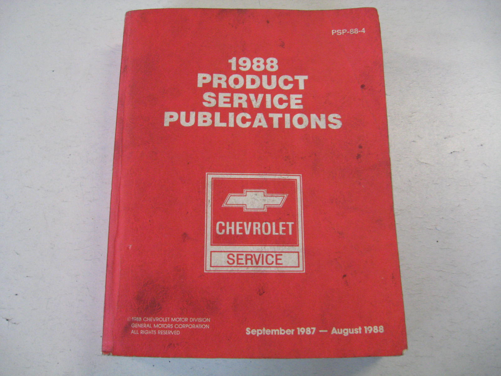 1988 Chevrolet Product Service Publications