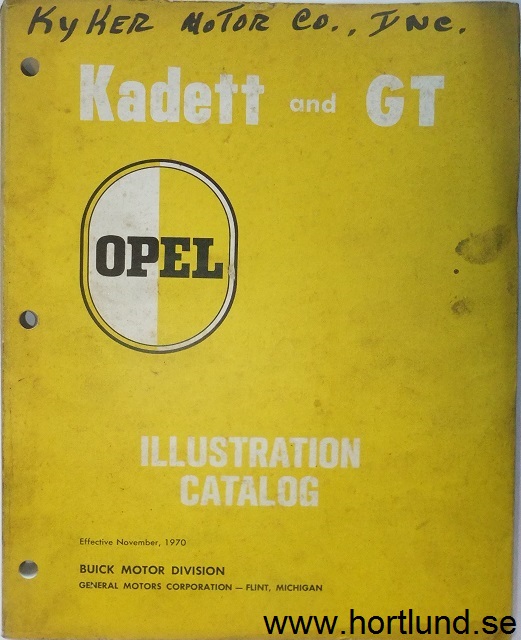 1964-1971 Opel Kadett and GT Illustration Catalog, Nov. -70