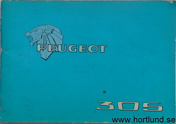 1978 Peugeot 305 Instruktionsbok