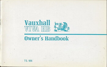 1970 Vauxhall Viva HB Owner's Handbook