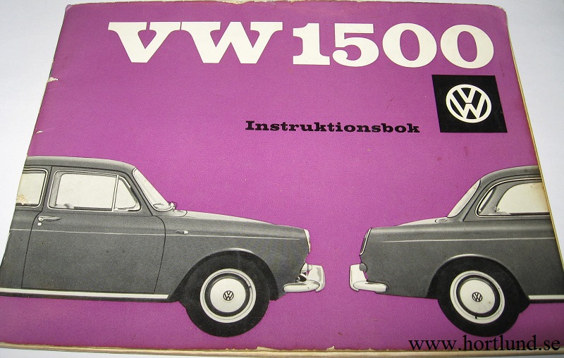 1962 Volkswagen VW 1500 Instruktionsbok