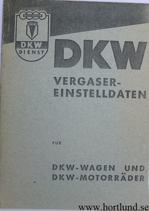 1952 DKW förgasare instruktionsbok