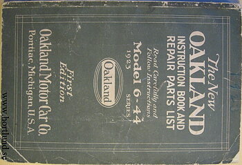 1923 Oakland Model 6-44 Instruction Book and Repair Parts List
