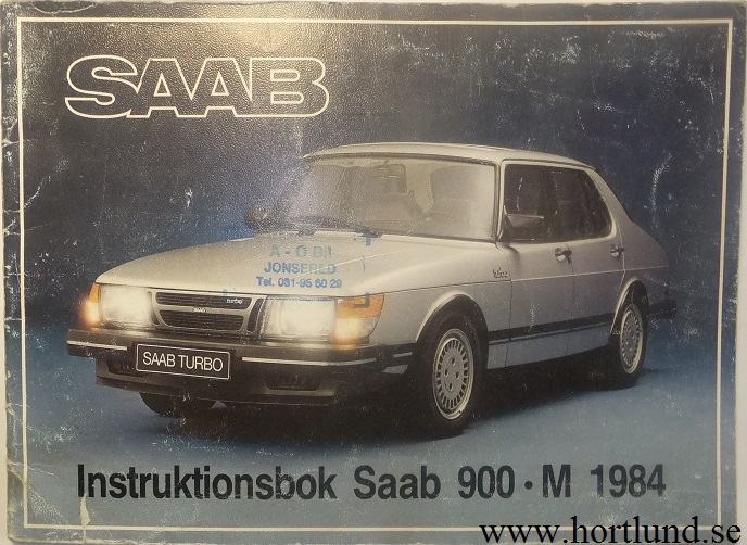1984 SAAB 900 Instruktionsbok