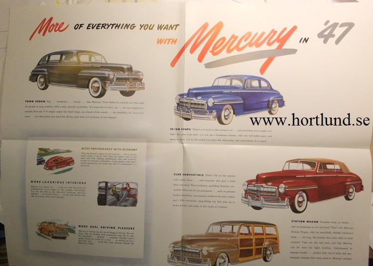 1947 Mercury broschyr folder - 2