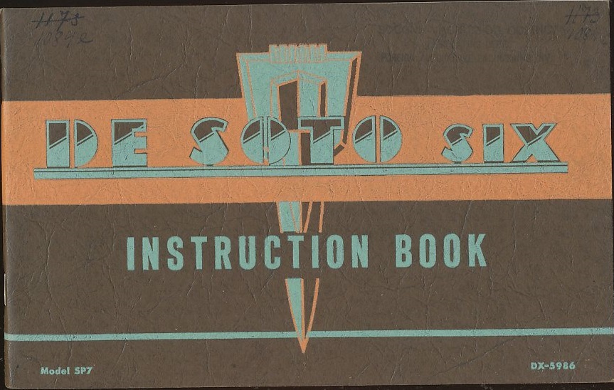 1939 De Soto SP7 Instruction Book