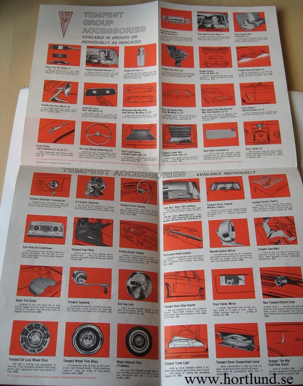 1962 Pontiac Tempest Accessories broschyr - 2