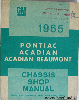 1965 Pontiac Strato-Chief Laurentian Parisienne Akadian Chassis Shop Manual