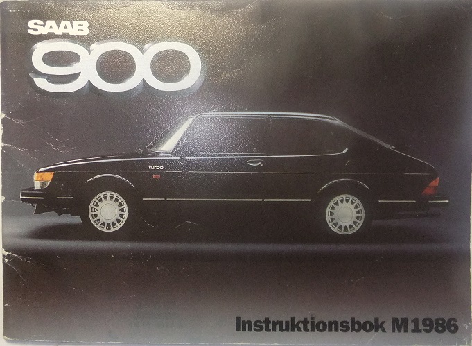 1986 SAAB 900 Instruktionsbok