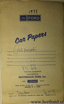 1971 Ford fodral till instruktionsbok