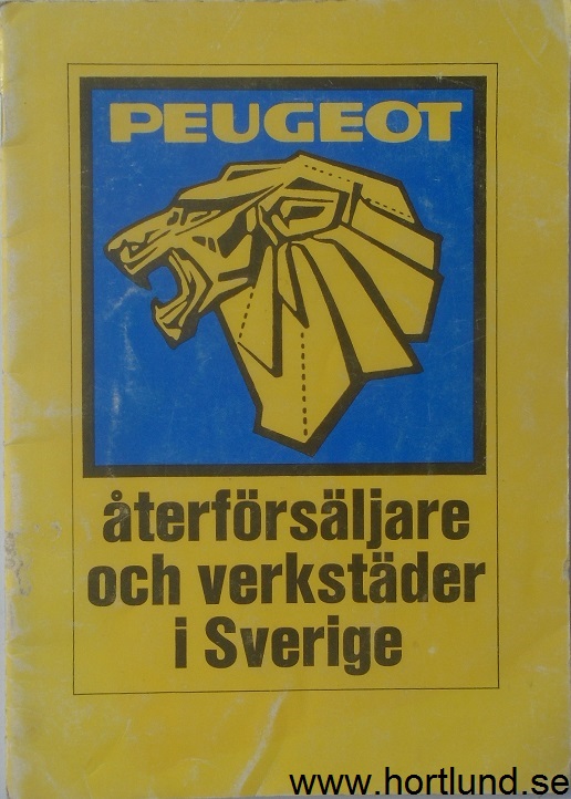 1979 Peugeot återförsäljare och verkstäder i Sverige