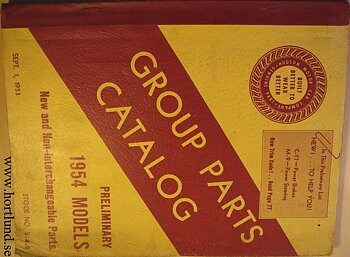 1954 Hudson Group Parts Catalog Preliminary