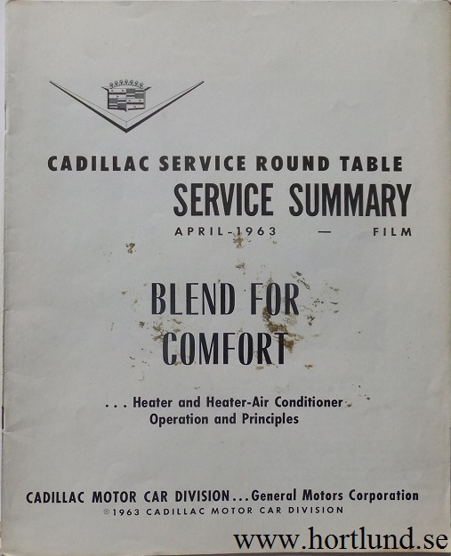 1963 Cadillac Service summary April 1963