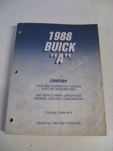 1988 Buick Century Parts and illustration catalog A